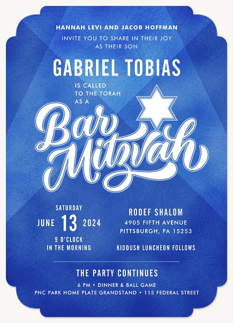 Bright Star Bar Mitzvah Invitations