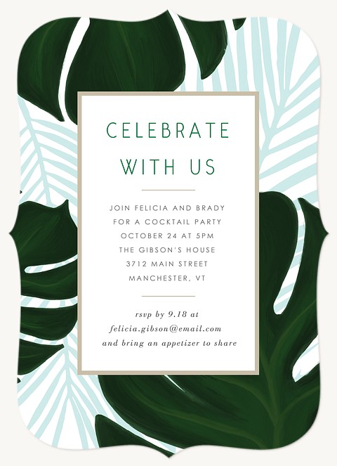 Monstera Leaves Dinner & Cocktail Party Invitations