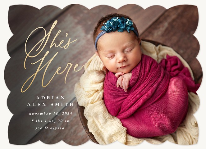 Shimmering Intro Baby Announcements