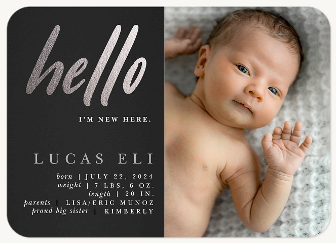 New Here Boy Baby Announcements