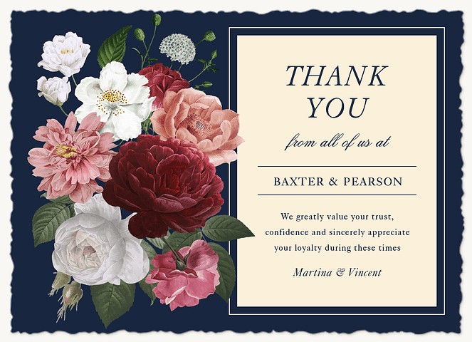 Classic Bouquet Business Thank You Cards