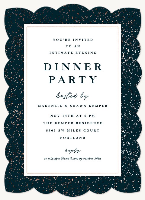  Metallic Flecked Dinner & Cocktail Party Invitations
