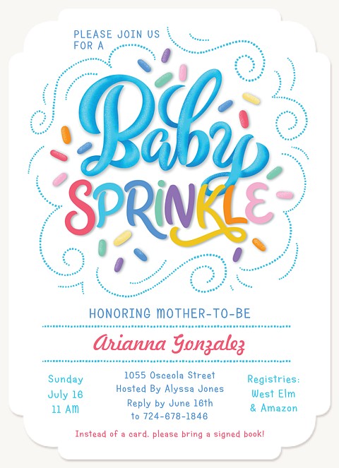 Festive Sprinkles Baby Shower Invites