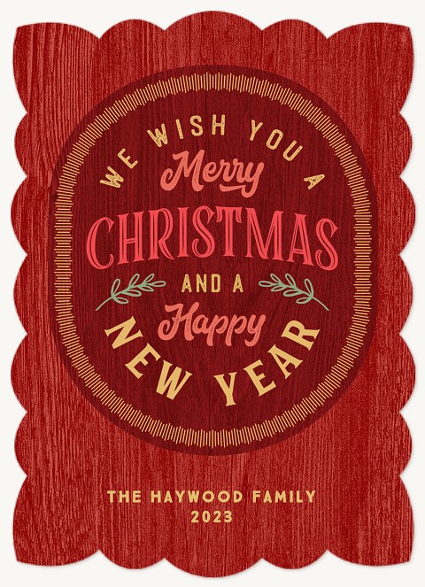 Vintage Type Personalized Holiday Cards