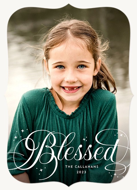 Blessed Script Christmas Cards