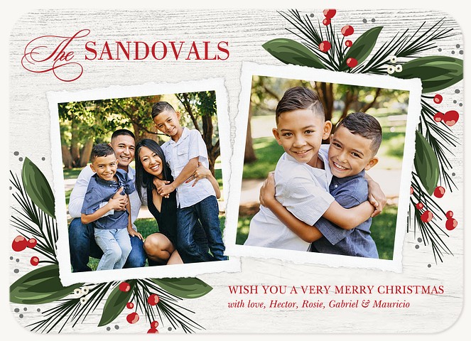 Family Florals Photo Holiday Cards