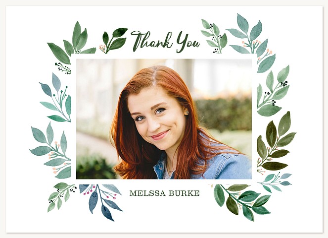 Greenery Frame Thank You Cards 