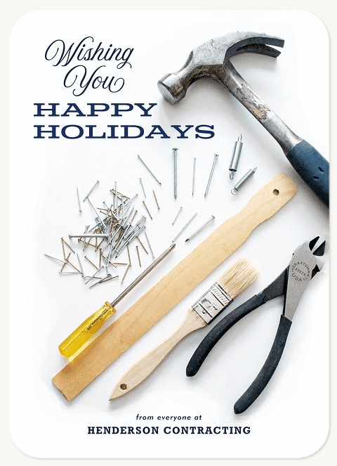 Hammer and Nails Business Holiday Cards