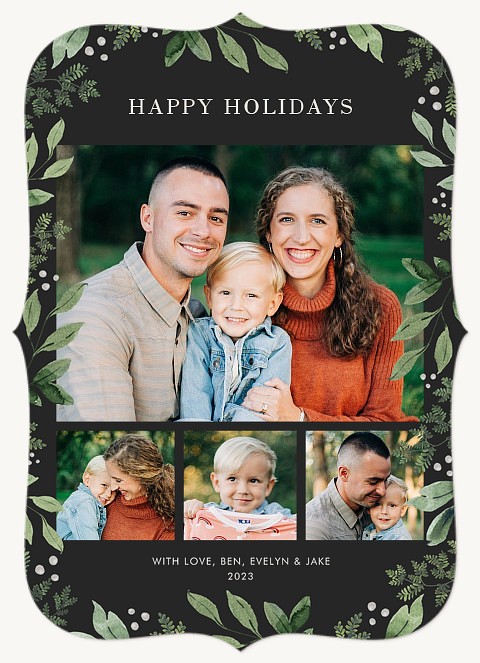 Wintergreen Foliage Personalized Holiday Cards
