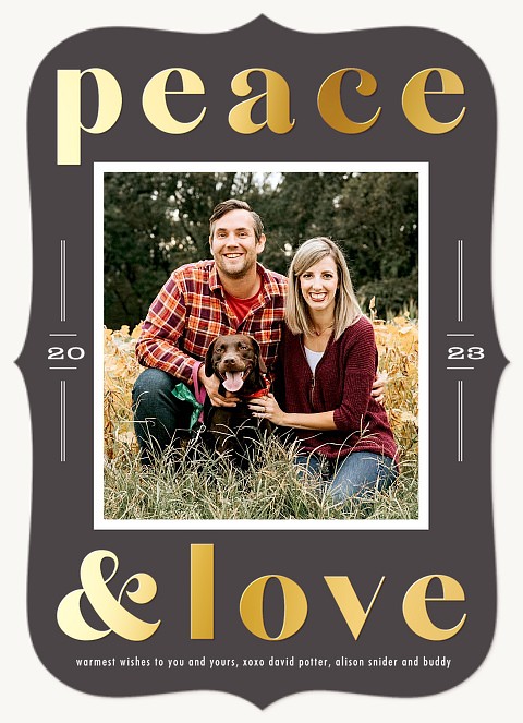 Bold Peace Personalized Holiday Cards