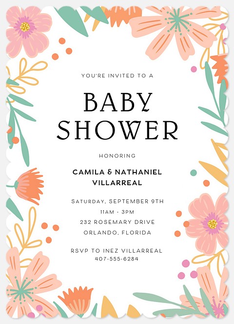Floral Delight Baby Shower Invitations