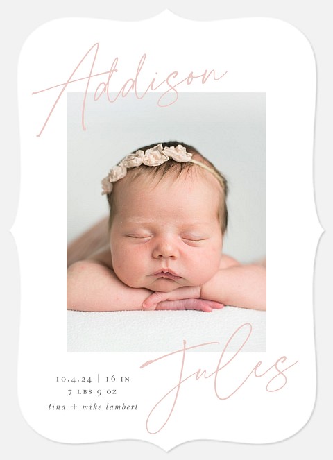 Handwritten Names Baby Birth Announcements