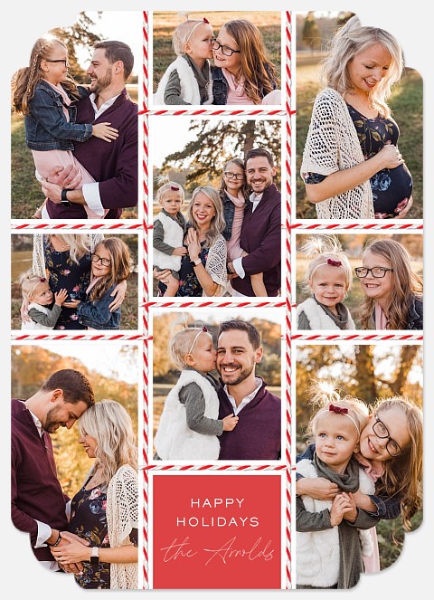 Twine Grid Holiday Photo Cards