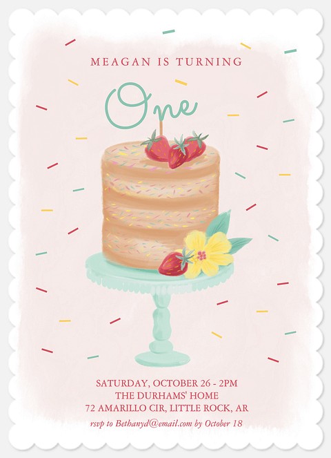 Cake Sprinkles Kids' Birthday Invitations