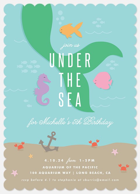 Ocean Floor Kids' Birthday Invitations