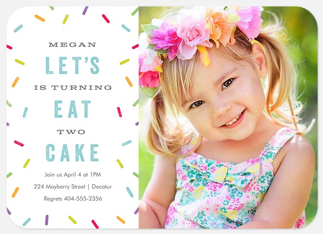 Let's Eat Cake Kids' Birthday Invitations