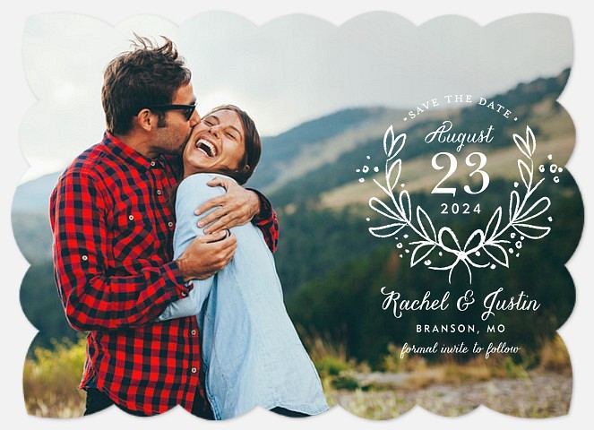 Lush Wreath Save the Date Photo Cards