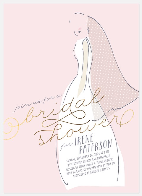 Bridal Gown Bridal Shower Invitations