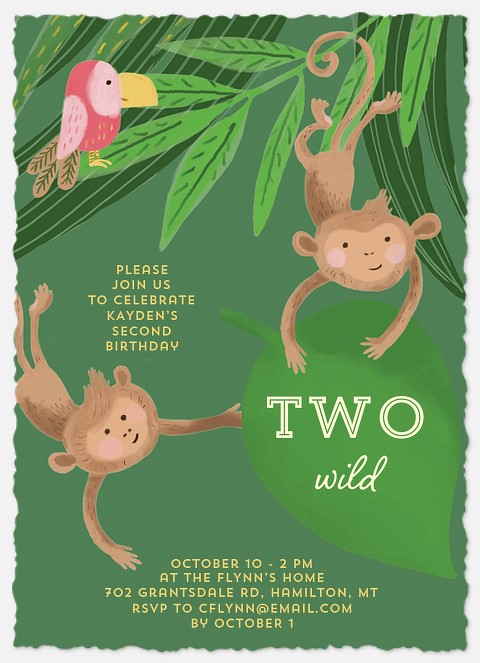 Monkeying Around Kids' Birthday Invitations