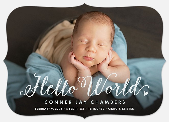 Charming Hello Baby Birth Announcements