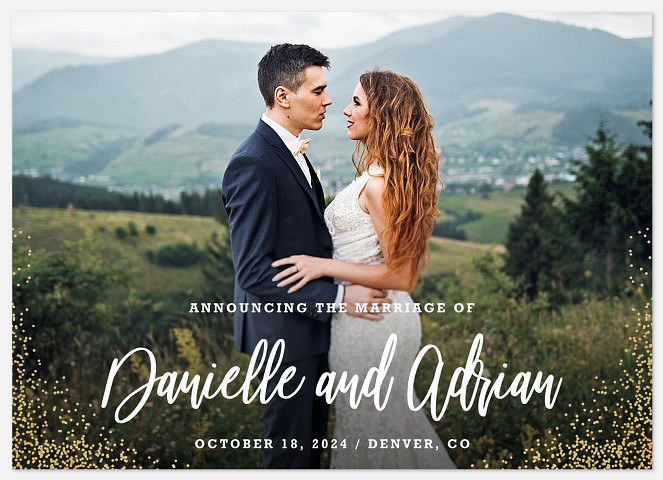 Glittering Corners Wedding Announcements