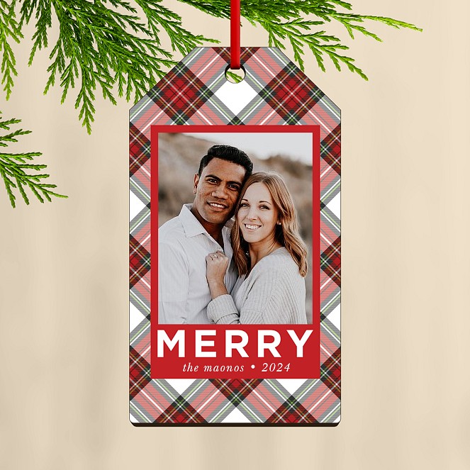 Merry Tartan Custom Ornaments