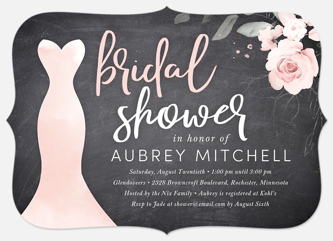 Chalkboard Floral Bridal Shower Invitations