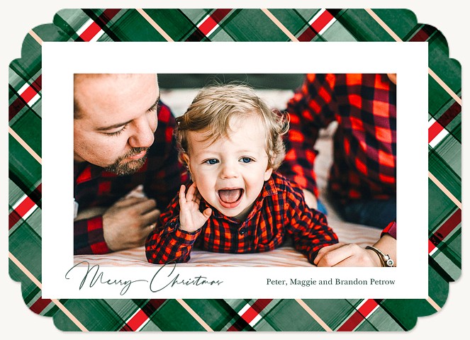 Merry Plaid Personalized Holiday Cards