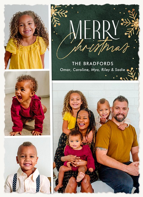 Elegant Photo Strip Personalized Holiday Cards