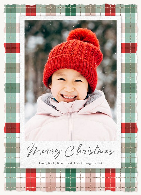 Preppy Plaid Personalized Holiday Cards