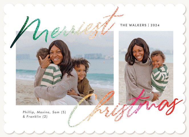 Sparkling Gradient Personalized Holiday Cards