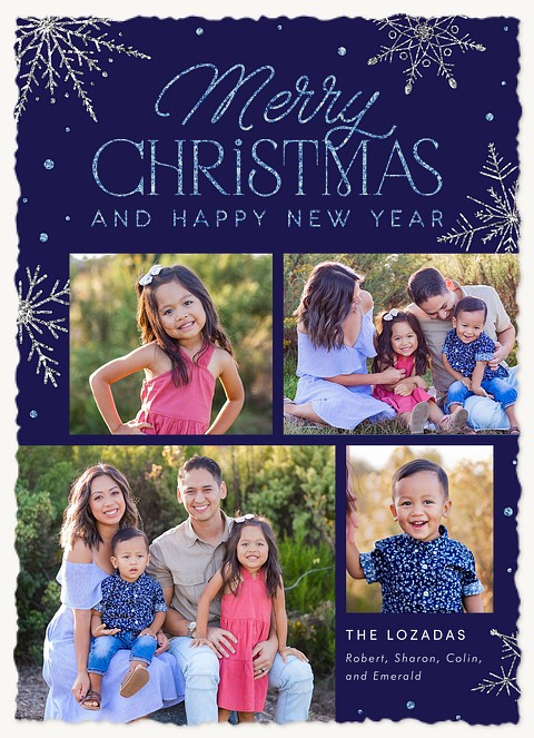 Snowy Glisten Personalized Holiday Cards