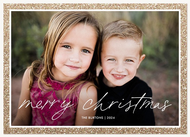 Glitter Frame Personalized Holiday Cards