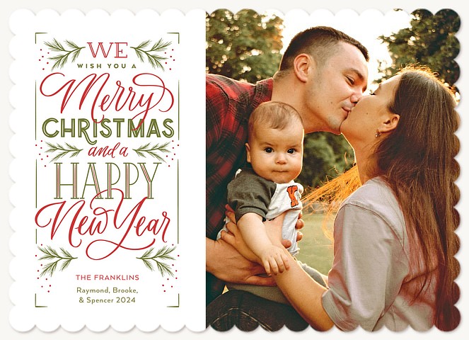 Merry Wishes Personalized Holiday Cards