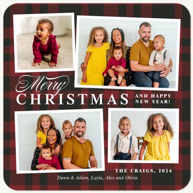 Woodland Plaid Personalized Holiday Cards