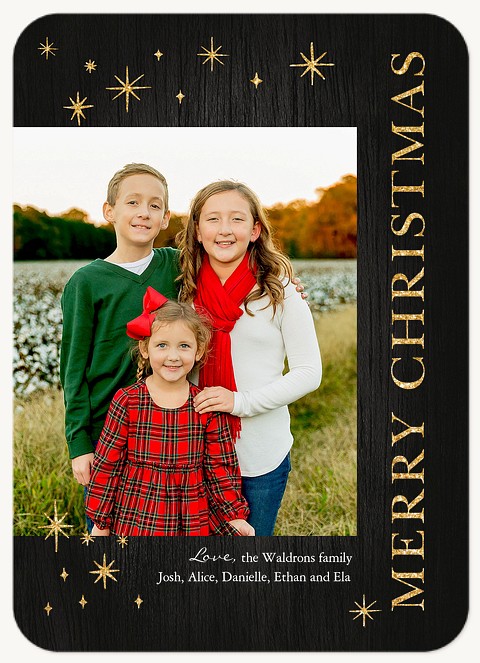 Glittering Stars Personalized Holiday Cards