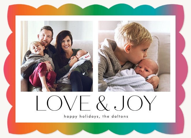 Rainbow Holiday Personalized Holiday Cards