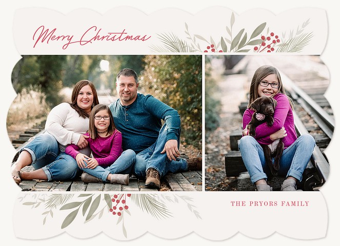 Soft Wreath Personalized Holiday Cards