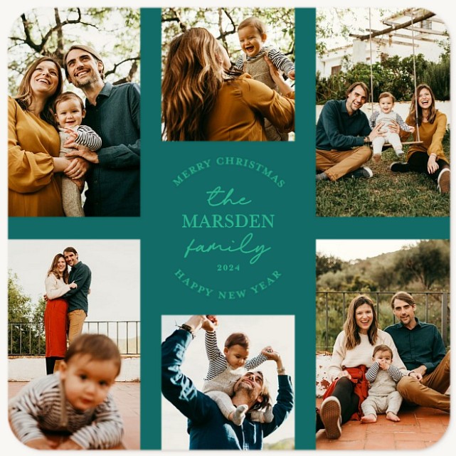 Sage Collage Personalized Holiday Cards