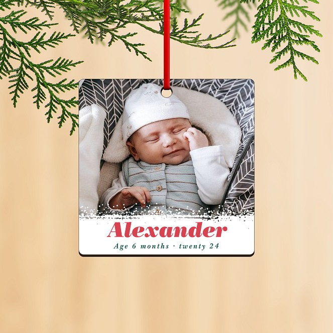 Touch of Snow Personalized Ornaments