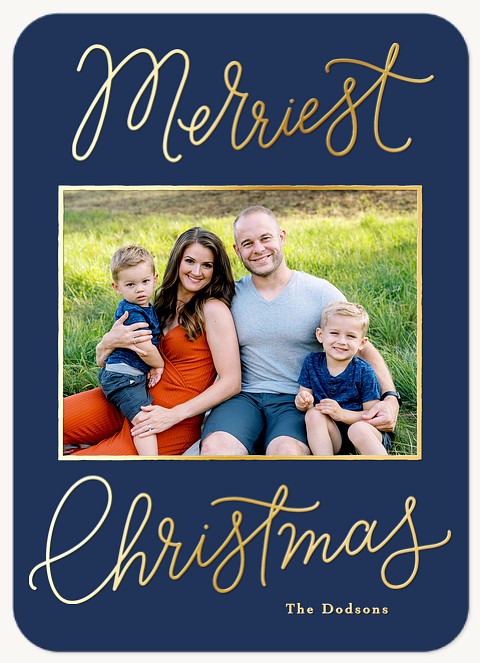 Bold Script Personalized Holiday Cards