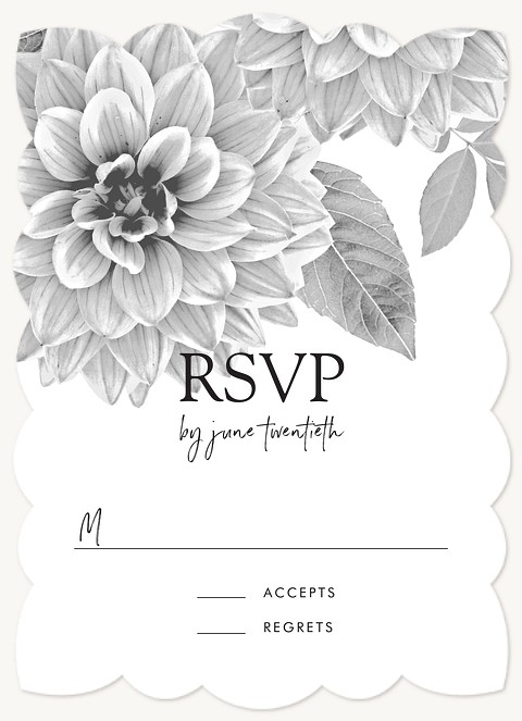 Modern Dahlia Wedding RSVP Cards