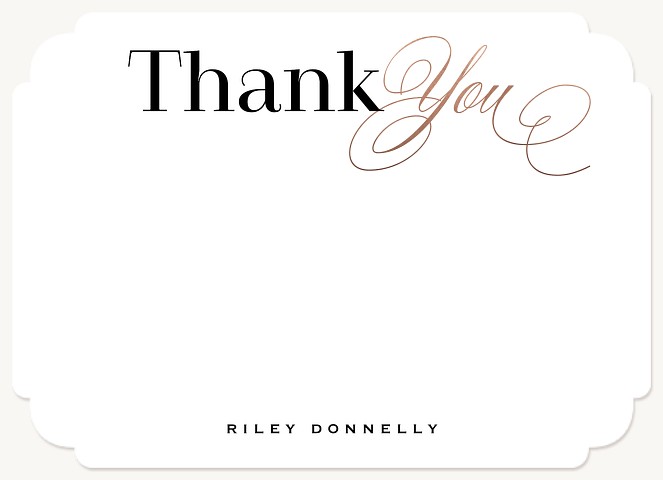 Flourished Thanks Thank You Cards 