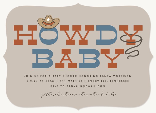 Howdy Baby Baby Shower Invites