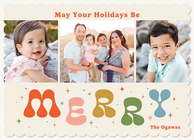 Retro Magic Personalized Holiday Cards