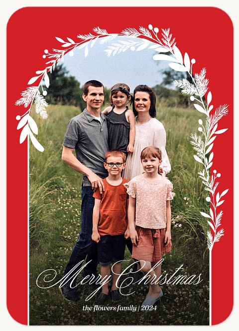Arched Branches Personalized Holiday Cards