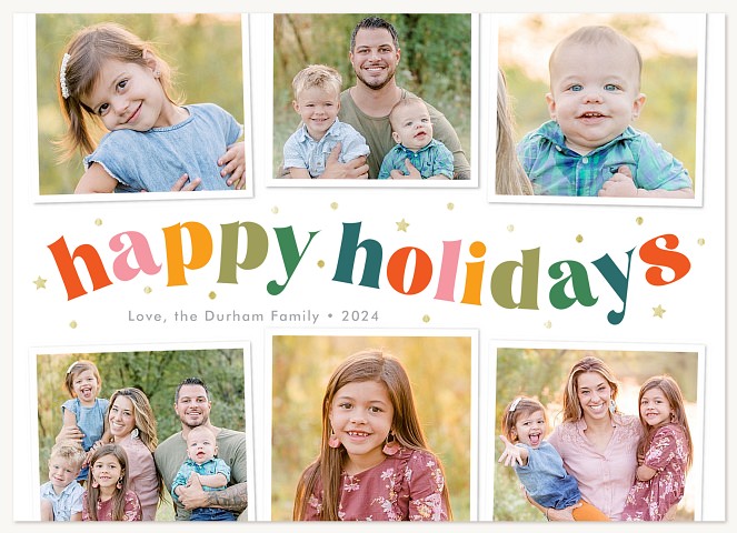 Colorful Wave Personalized Holiday Cards