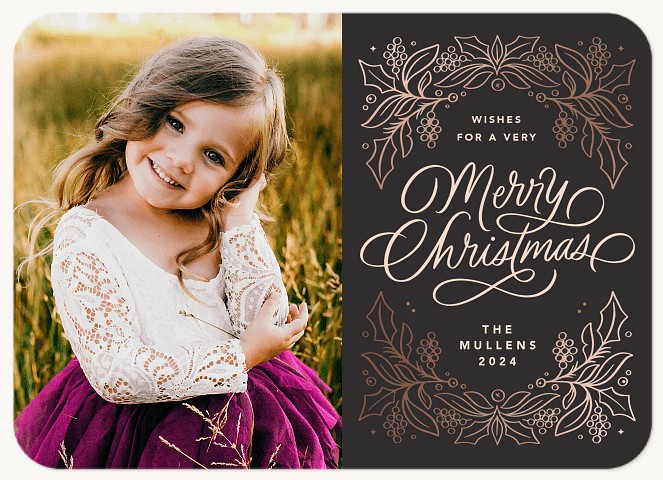 Shimmering Branches Personalized Holiday Cards