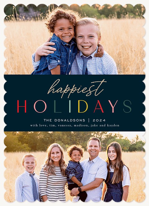 Colorful Type Personalized Holiday Cards