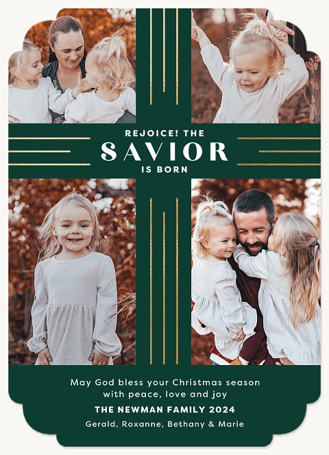 Shining Cross Personalized Holiday Cards